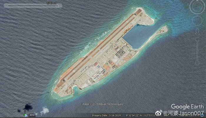 谷歌地球更新中国南海岛礁卫星图至今年3-8月