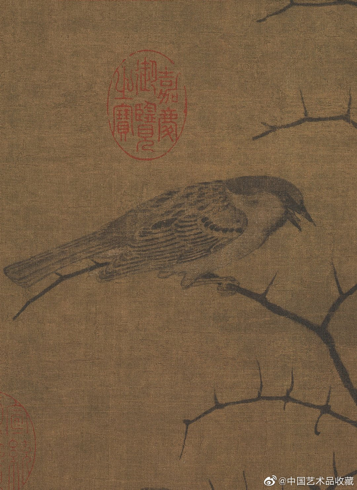 北宋 黄居寀 《山鹧棘雀图》