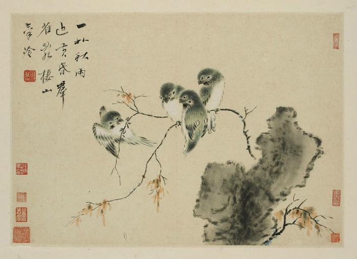 清代华喦绘画作品《新罗山人花鸟册》（十页）31.2×44.7厘米