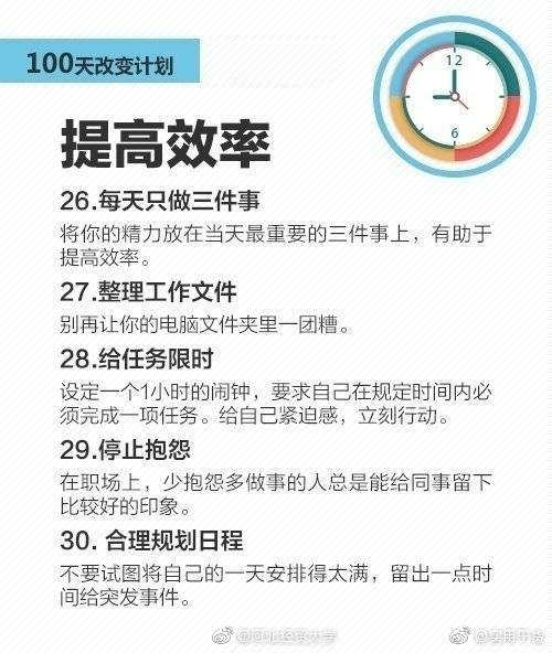 100天改变计划,养成日常好习惯,变成更好的自己 .实用干货