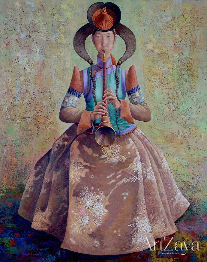 来自蒙古画家 zayasaikhan sambuu 绘画作品  |  www.artzaya