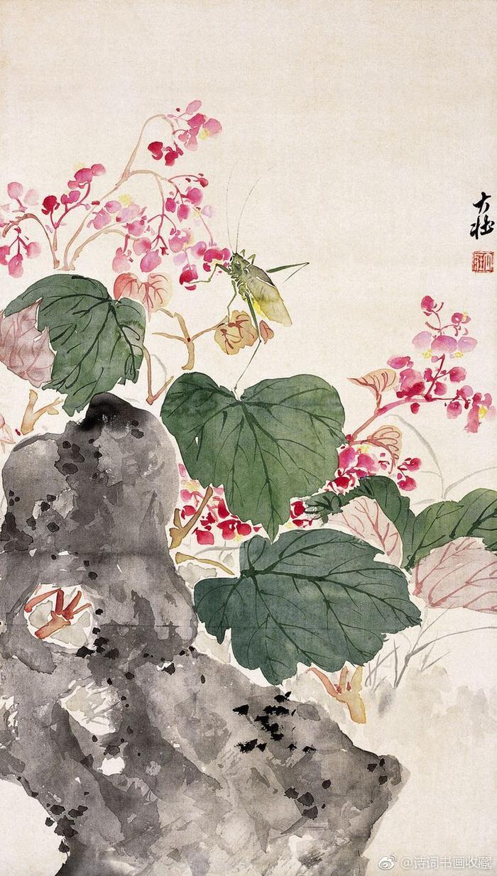 张大壮 （款） 花鳥 扇面 鏡心 模写 古画 中国 絵画-