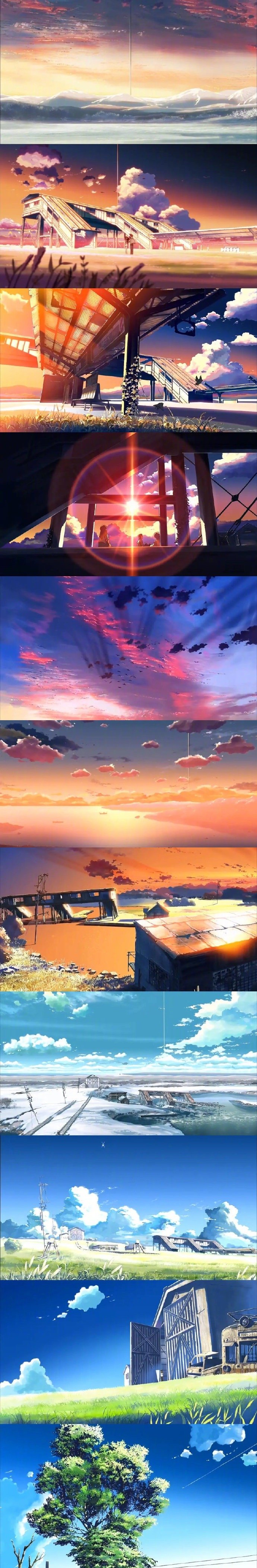 6/ 9100种新海诚电影中的天空形态,蓝天白云,落霞余晖,盛夏云雨,星空