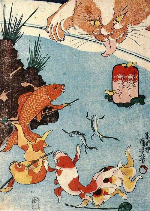 鱼。作者：浮世绘画家Utagawa Kuniyoshi @微博艺术