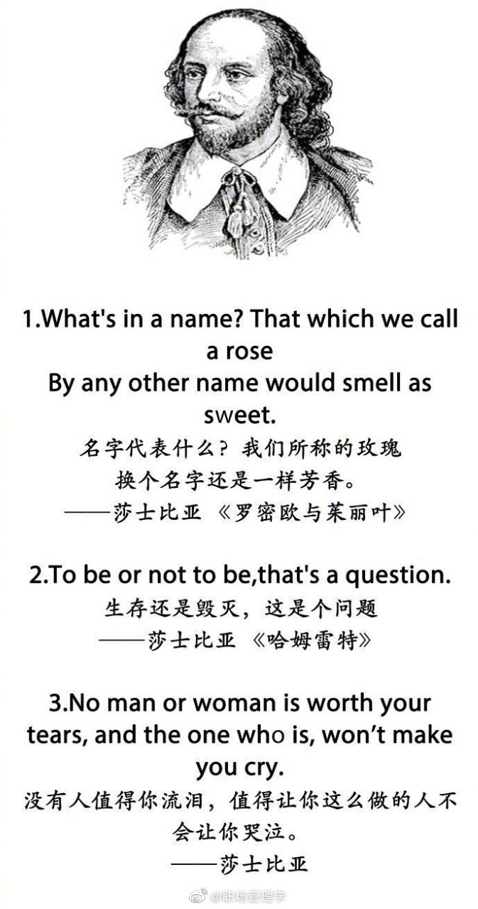 英语美句-27句莎士比亚经典名言汇总|莎士比亚|名言|莎翁