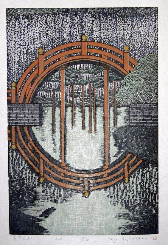 来自日本艺术家JennWarburt的木刻版画作品