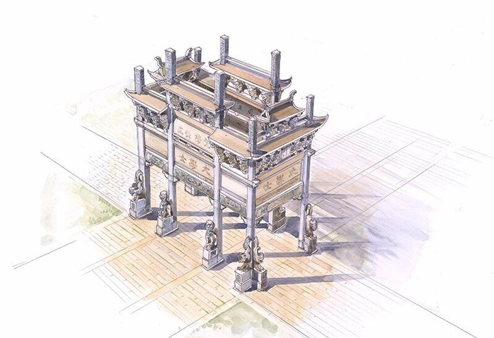 穿墙透壁——李乾朗古建筑手绘艺术