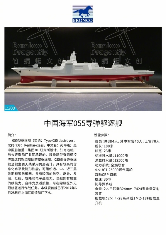 宁波威骏公司出品， 1/200中国海军055导弹驱逐舰 成品模型 (¥3580)_新浪新闻