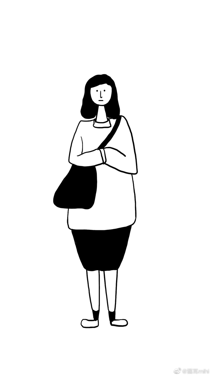 人物黑白涂鸦一组