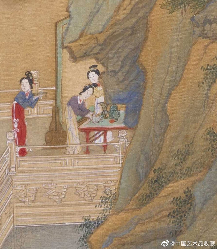 明 仇英 《人物故事图册-吹箫引凤》_新浪新闻