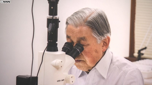 　　正在进行科学研究的明仁天皇，这张照片也在明仁登基30周年的纪念展览上向日本民众做了展出。 日本新闻网 图