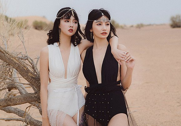 开晓璇的团队在迪拜拍摄的照片 图片来源：对方提供回东北！去做个泳装二代