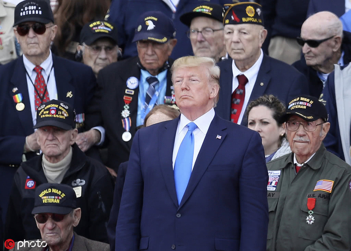 6月6日，特朗普等西方国家领导人在法国诺曼底参与纪念 @Photo IC