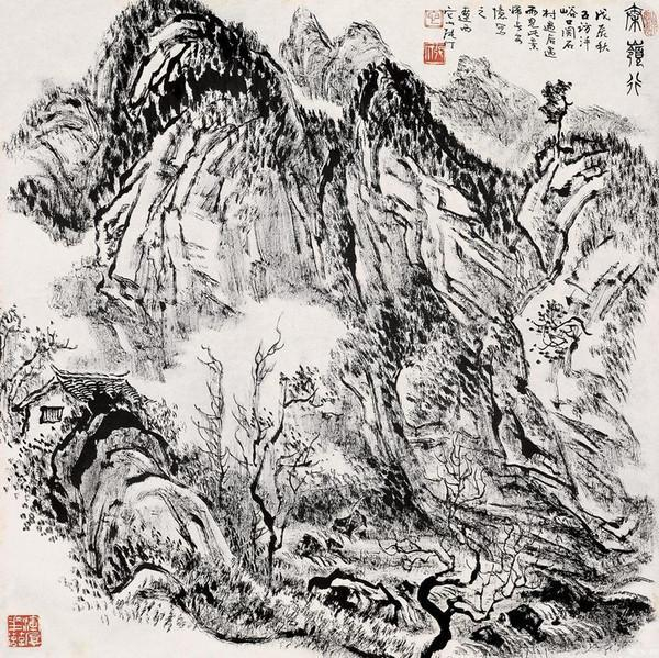 20世纪的“大美术家”张仃和他的焦墨山水画|工艺美术|年画_新浪新闻