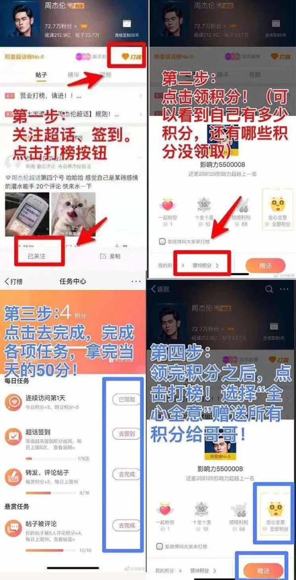 　　网上出现了如何给周杰伦打榜的“说明书”