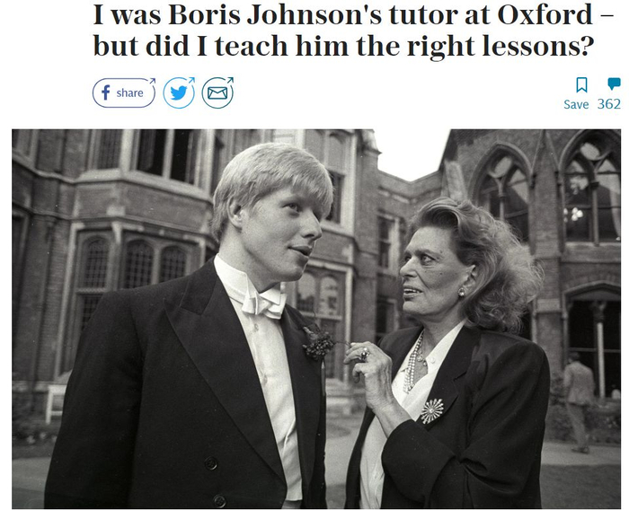  鲍里斯在牛津期间与导师合影