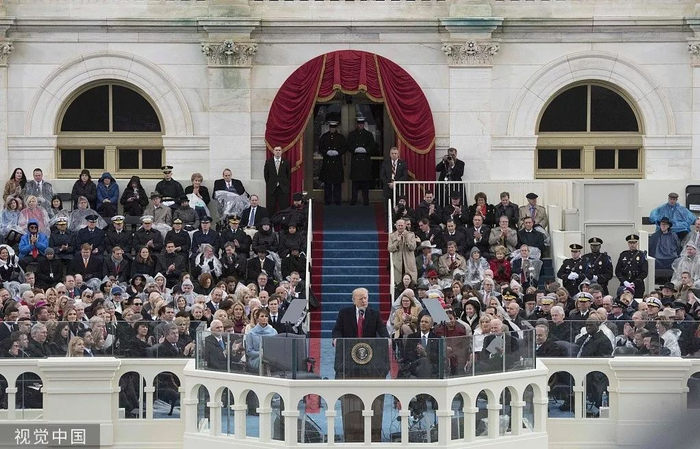 　2017年1月，特朗普总统就职典礼现场。/视觉中国