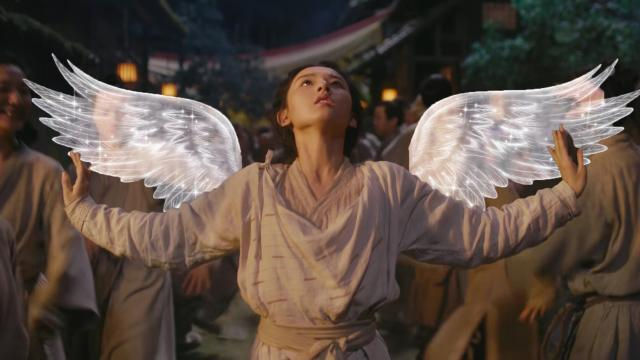 九州缥缈录:羽然真实身份曝光,长出翅膀从天而降,众人看呆