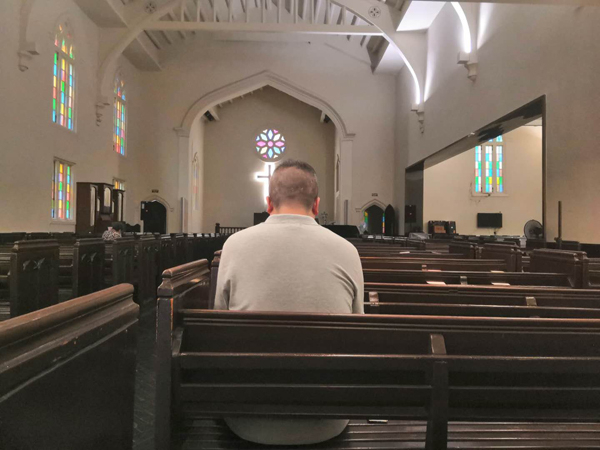 每个星期天早上，念斌都在教堂祈祷。除特殊标注外，本文图片均为澎湃新闻记者 明鹊 图