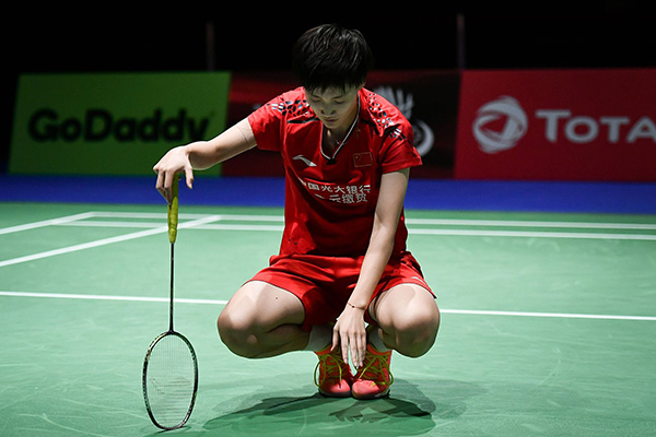 2019瑞士羽毛球世锦赛女单半决赛：辛杜2-0陈雨菲。本文图片 视觉中国