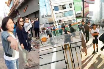 元朗市民将暴徒打得狼狈逃窜