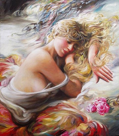 法国艺术家人体油画中的女郎性感圆润太逼真了