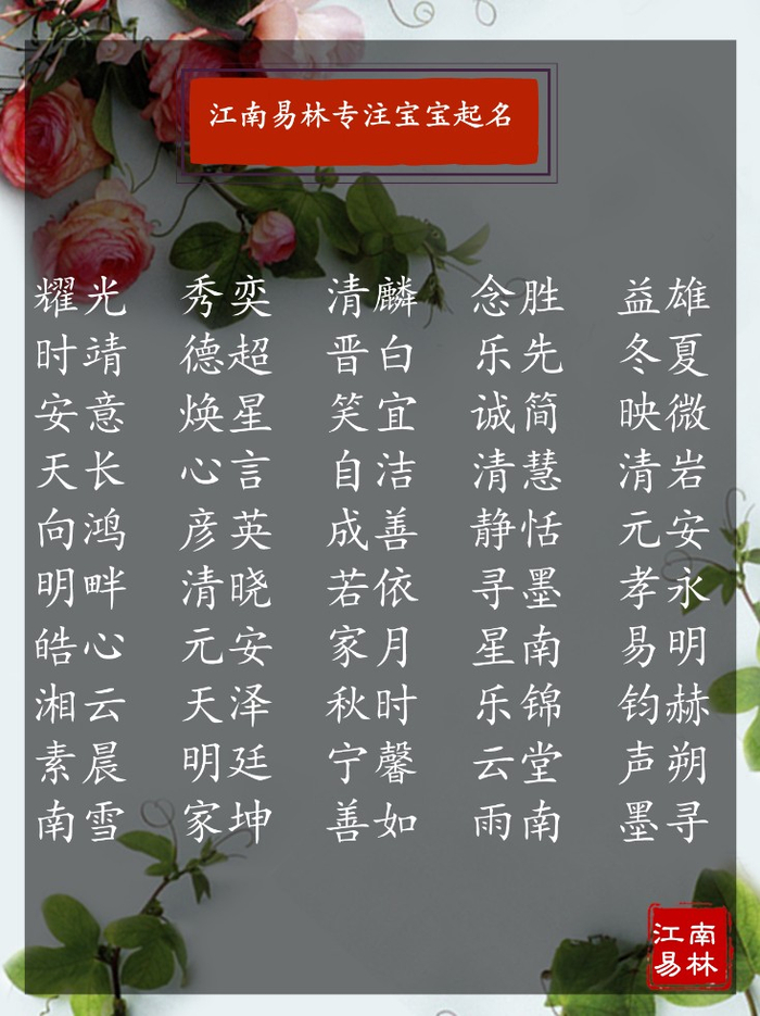 诗经起名：200个诗经里又萌又暖、 字字唯美的好名字！
