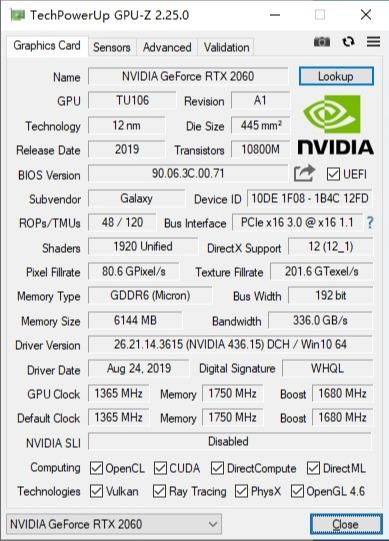 高颜值的ITX显卡、影驰GeForce RTX 2060 MINI显卡 评测