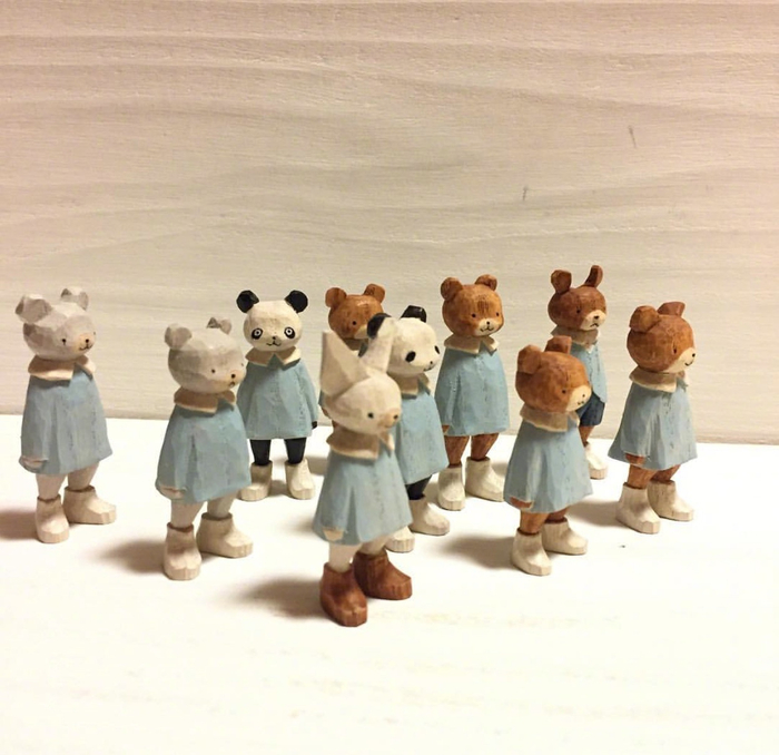 日本手作家Mokko Kumakichi “木工くま吉さん”的木雕作品(pt_新浪新闻