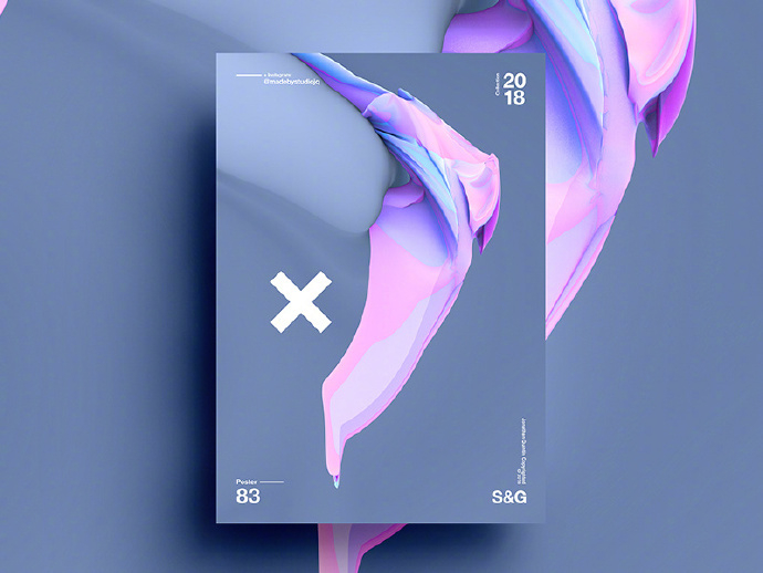 一组渐变色海报设计