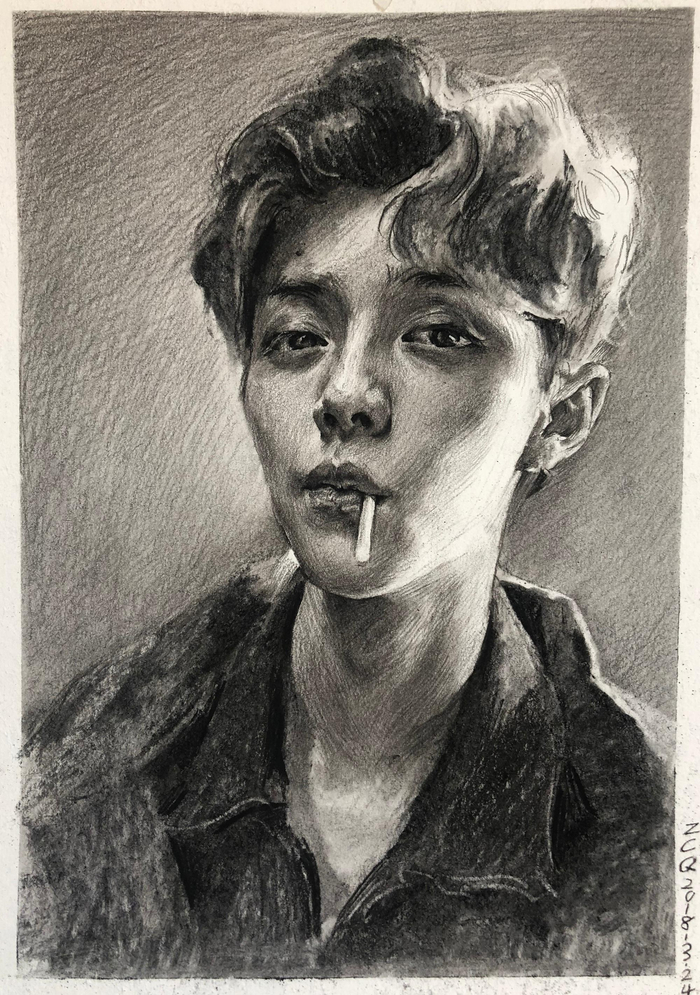 第二一〇集 萌系男孩鹿晗素描画像及部分细节图 视频明天发出
