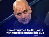 瓜迪奥拉569场创英超最快400胜纪录
