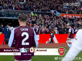 英超半场维拉1-0领先阿森纳