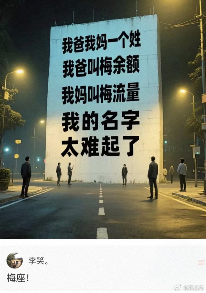 父母均姓梅，孩子取名引思考