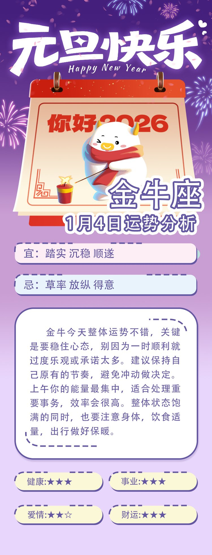 同道大叔1月4日12星座运势分析