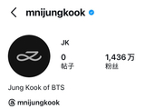 柾国开通Threads账号，账号名为mnijungkook