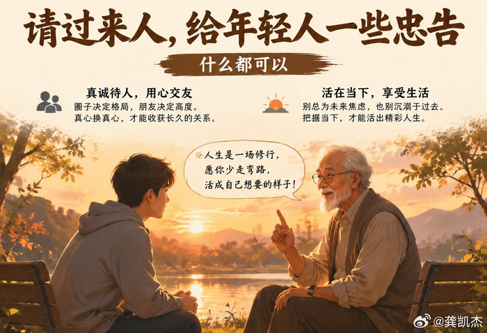 过来人忠告年轻人真诚待人用心交友