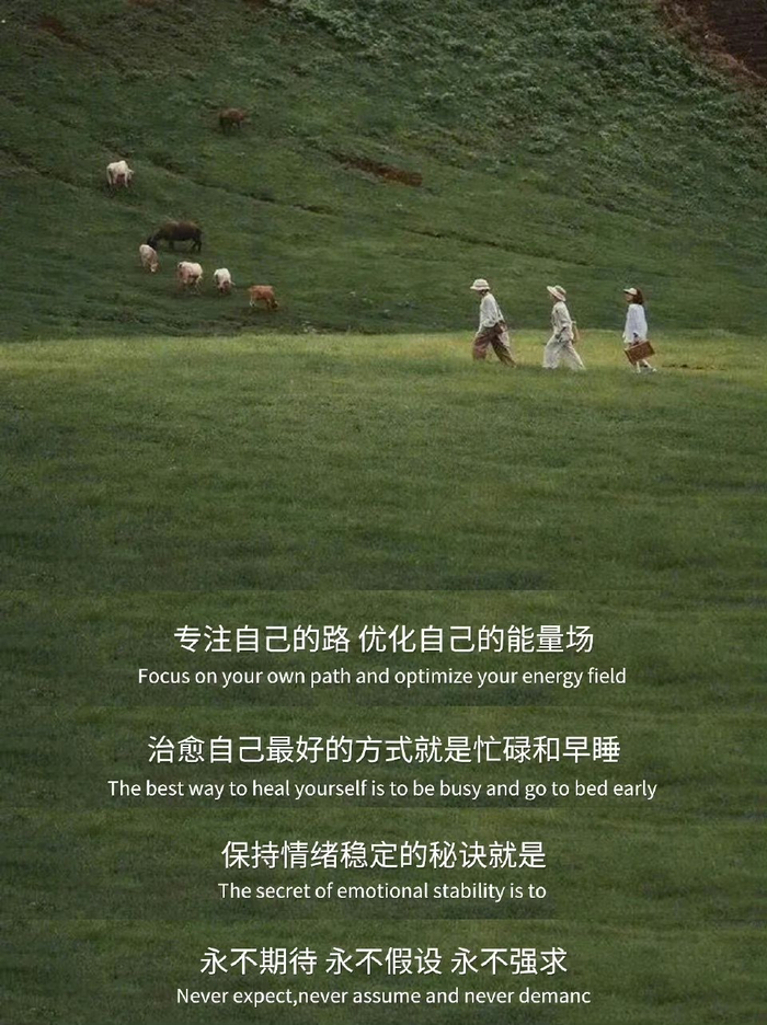 保持情绪稳定秘诀：不期待、不假设、不强求