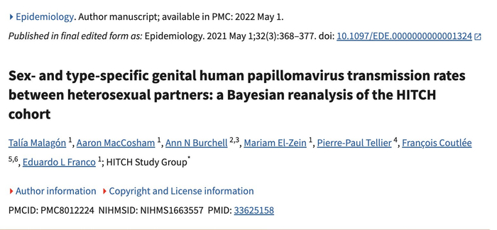 全球HPV感染率男性略高于女性，女传男风险高1.6倍