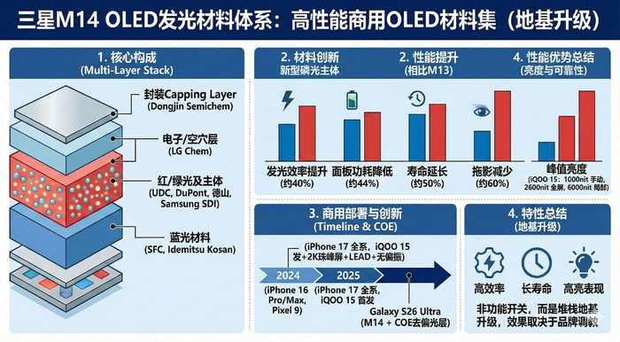 三星M14发光材料信息图由nano banana pro生成__财经头条__新浪财经