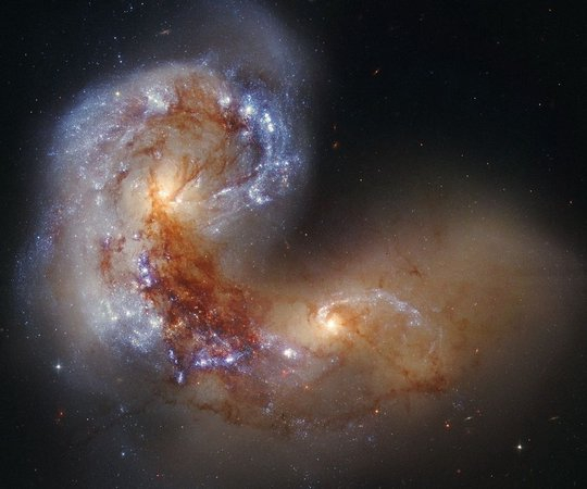 碰撞中的星系ngc 4038|星系|天文|nasa_新浪新闻