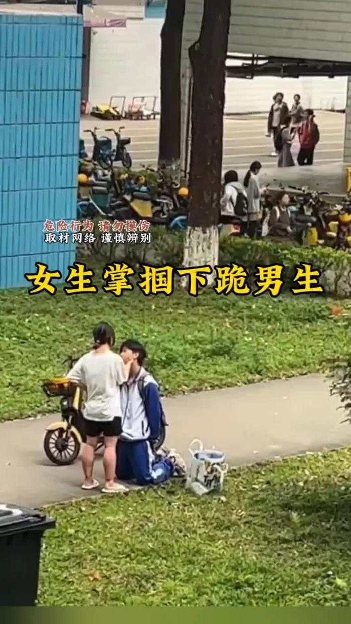 女生下跪给男朋友道歉图片