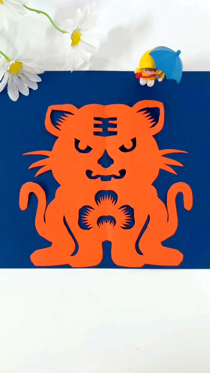 儿童益智手工,老虎剪纸