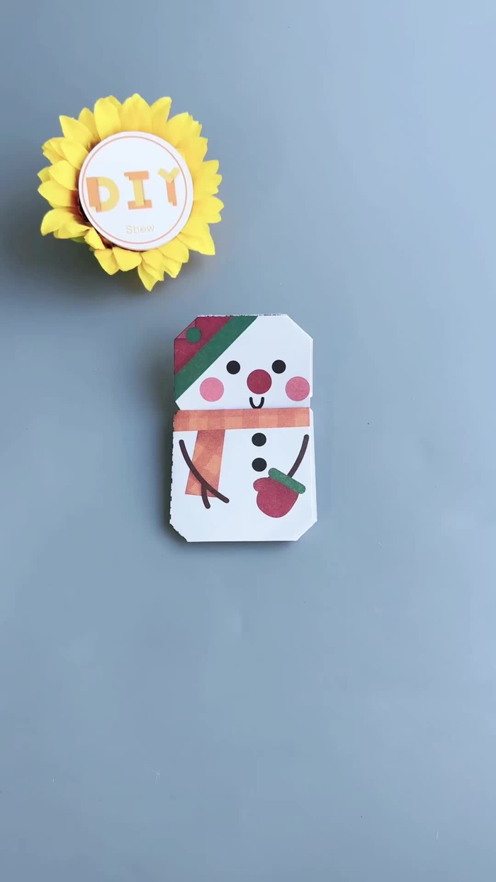 创意手工折纸简单又可爱的雪人