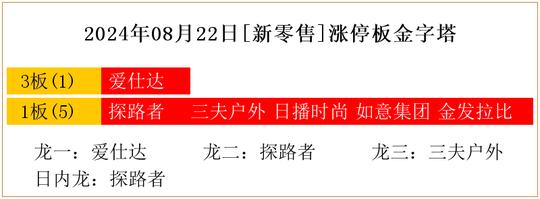 2024年08月22日[新零售]涨停板金字塔