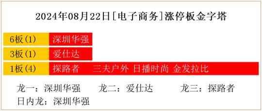 2024年08月22日[电子商务]涨停板金字塔