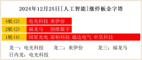 2024年12月25日[人工智能]涨停板金字塔