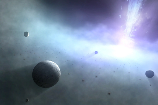 同时,黑洞的质量与螺旋星系中心凸起处恒星质量有关,也可能与椭圆星系