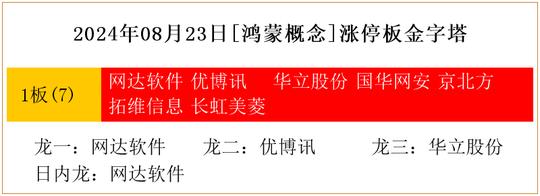 2024年08月23日[鸿蒙概念]涨停板金字塔