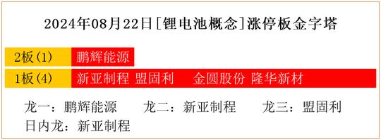 2024年08月22日[锂电池概念]涨停板金字塔